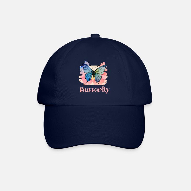 Schmetterlinge Muster - Baseballkappe - Blau/Blau