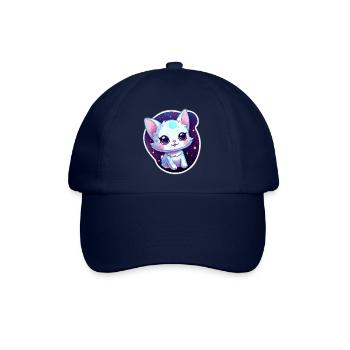 « Kitty Galaxy: Dessin animé mignon flottant dans l’espace » - Casquette classique - bleu/bleu - Devant