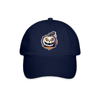 Kürbis Halloween Zeichnung - Baseballkappe - Blau/Blau - Vorne
