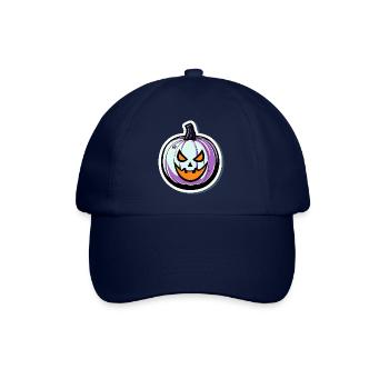 Kürbis Halloween Zeichnung - Baseballkappe - Blau/Blau - Vorne