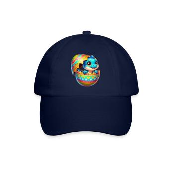 Easter Egg Dino T-Rex Slip Colorful Cartoon - Baseball Cap - blue/blue - Front