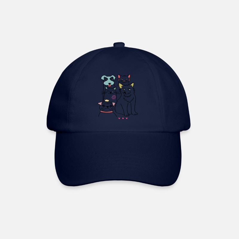 Gute Freunde, Hund und Katze - Baseballkappe - Blau/Blau