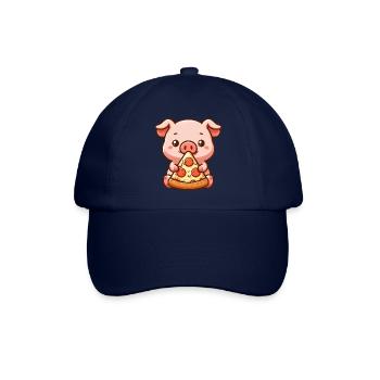 Funny Pig Pizza Farmer Cartoon - Baseball Cap - blue/blue - Front