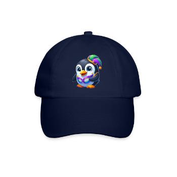 Cute Mardi Gras Penguin Disguise Carnival - Baseball Cap - blue/blue - Front
