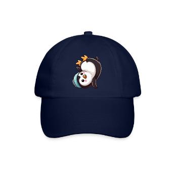 Penguin Headstand Chibi Cartoon Breakdance - Baseball Cap - blue/blue - Front