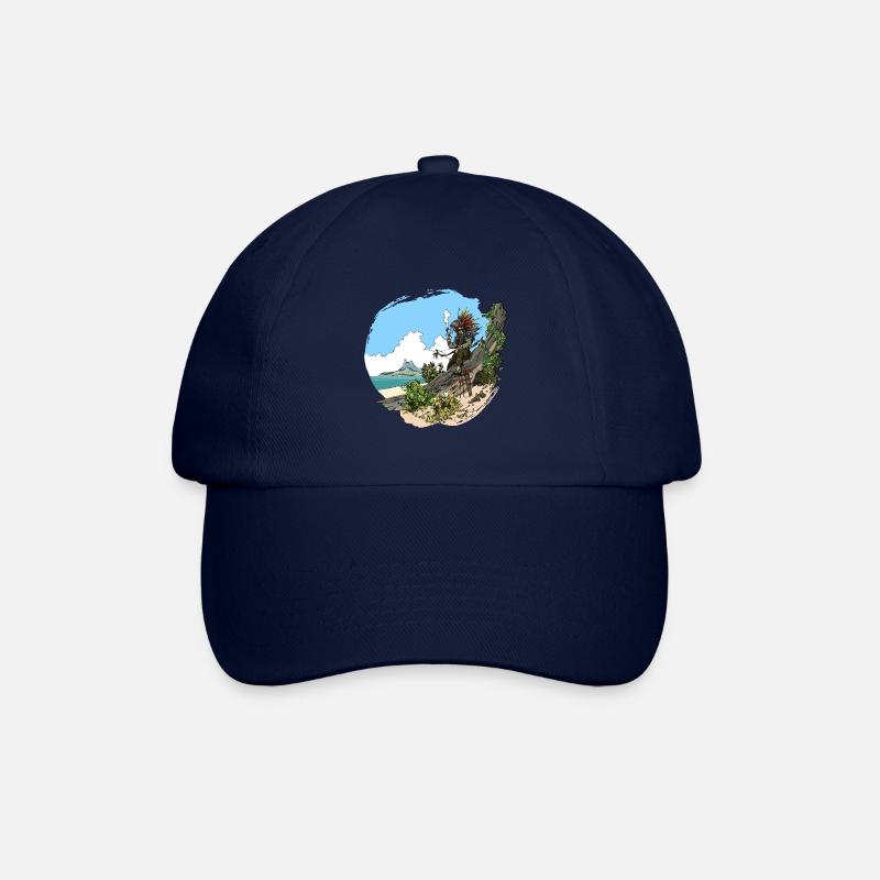 Der Indianer am Strand - Baseballkappe - Blau/Blau