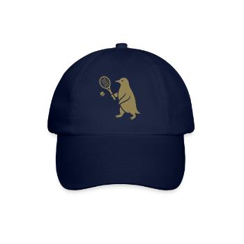 Minimalistischer Pinguin Tennisspieler - Baseballkappe - Blau/Blau - Vorne