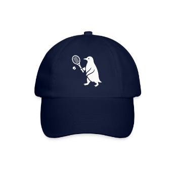 Minimalistischer Pinguin Tennisspieler - Baseballkappe - Blau/Blau - Vorne
