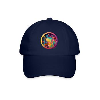 Flower Circle | Floral Circle | Flower Design - Baseball Cap - blue/blue - Front