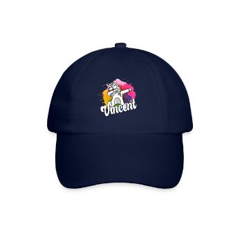 VINCENT - Beautiful Boy Name with Cool Unicorn - Baseball Cap - blue/blue - Front