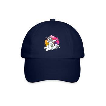 VALENTIN - Beau nom de garçon avec licorne cool - Casquette classique - bleu/bleu - Devant