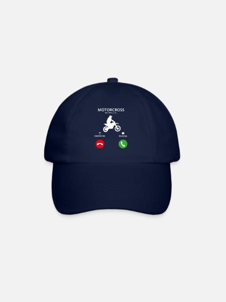 Chiamata Mobile Call motocross biker moto moto - Cappello con visiera - blu/blu