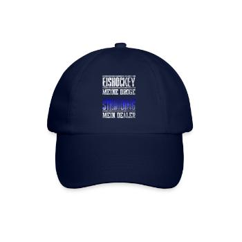 Straubing - Eishockey meine Droge - mein Dealer. - Baseballkappe - Blau/Blau - Vorne