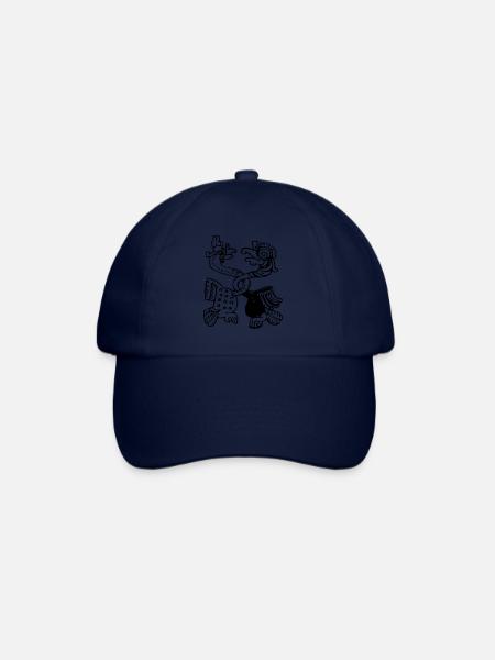 Maya Bird Symbols - Mayan script - Mayan glyphs - Baseballkappe - Blau/Blau