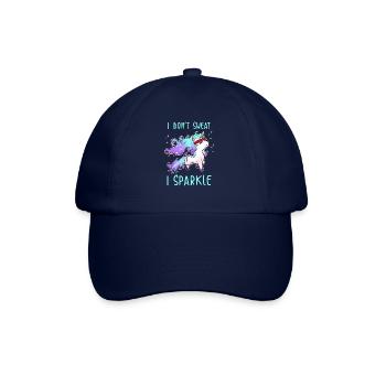 Ich schwitze nicht Ich funkele Unicorn Gym Workout - Baseballkappe - Blau/Blau - Vorne
