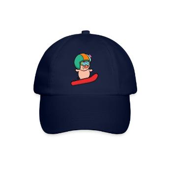 Snowboard pig lucky pig apres ski funny - Baseball Cap - blue/blue - Front