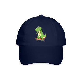Dino Dinosaurier Skateboard T-Rex Skater Board - Baseballkappe - Blau/Blau - Vorne
