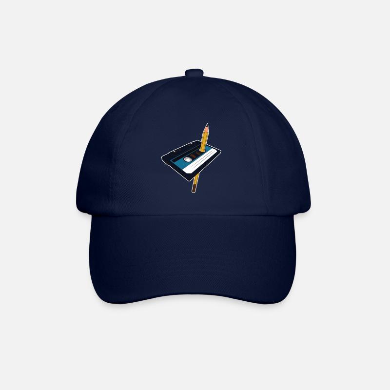 Cassette Cassette Pencil 90s 80s Gift - Baseball Cap - blue/blue