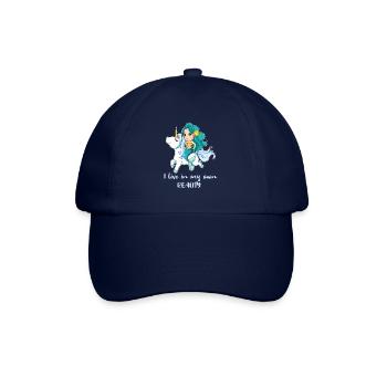 Meerjungfrau Reitet Einhorn Reiterin - Baseballkappe - Blau/Blau - Vorne