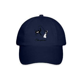 She Got Me! (Groom / Stag Party / Bachelor Party) - Baseballkappe - Blau/Blau - Vorne