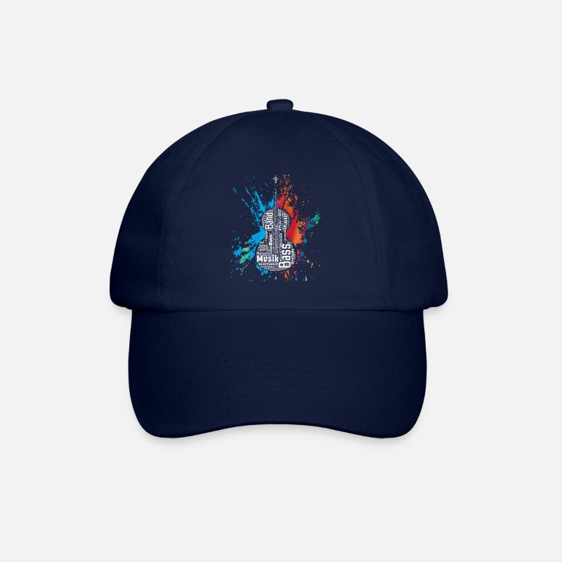 Kontrabass Wordcloud Word Cloud Geschenk - Baseballkappe - Blau/Blau