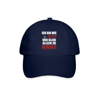 Ich bin wie Kevin & bleib zu Haus - stay at home - Baseballkappe - Blau/Blau - Vorne