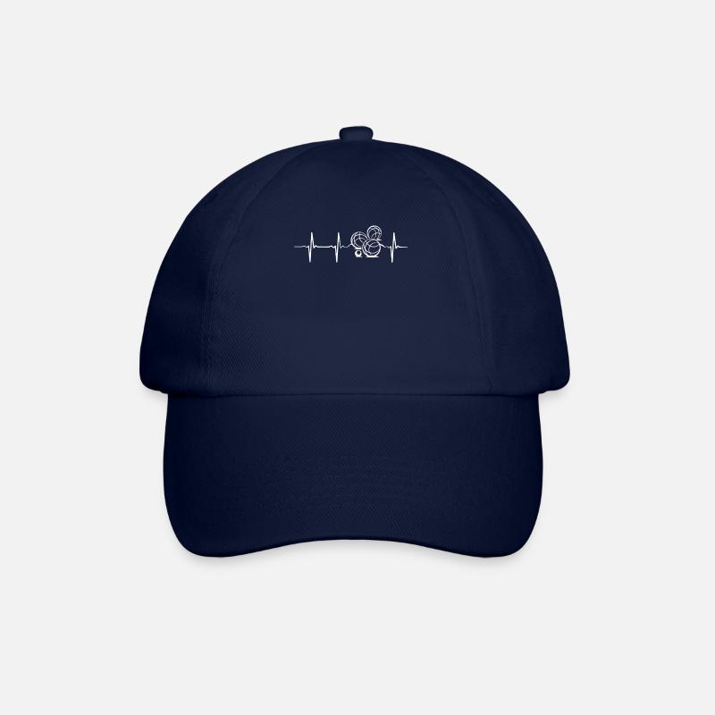 Fréquence du rythme cardiaque ECG Heartbeat Boule - Casquette classique - bleu/bleu