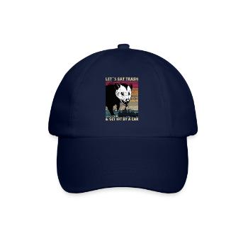 Let's Eat Trash & Get Hit By A Car Opossum Vintage - Baseballkappe - Blau/Blau - Vorne