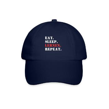 Eat Sleep Lernen Repeat Student witziges Geschenk - Baseballkappe - Blau/Blau - Vorne