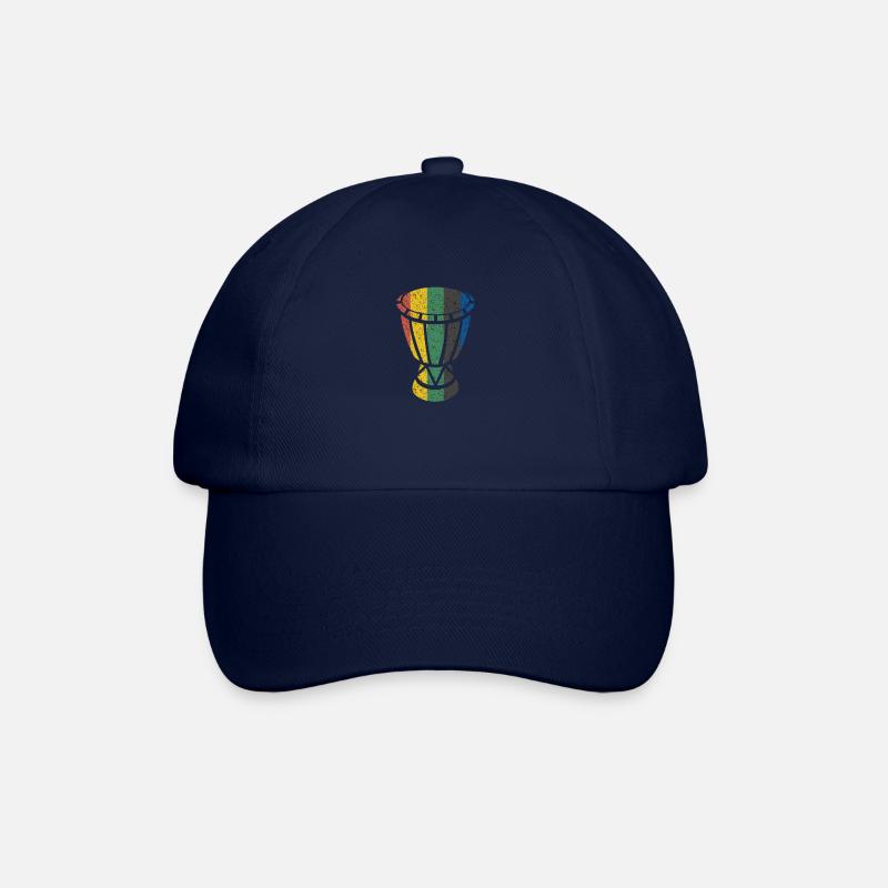 Djembe Bongos Junkies Afrikanische Drum Trommel - Baseballkappe - Blau/Blau