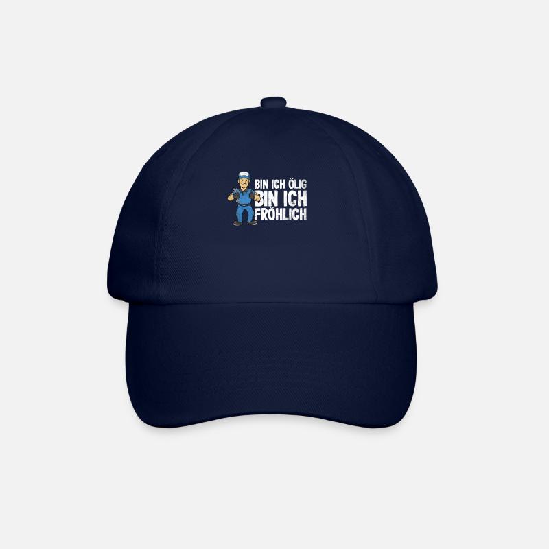 Bin ich ölig bin ich fröhlich Mechaniker Schrauber - Baseballkappe - Blau/Blau