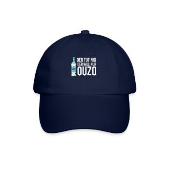 Ouzo Geschenk in Griechenland in Griechisch Saufen - Baseballkappe - Blau/Blau - Vorne