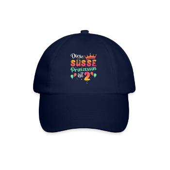 Zweiter Geburtstag Mädchen 2 Jahre Prinzessin - Baseballkappe - Blau/Blau - Vorne