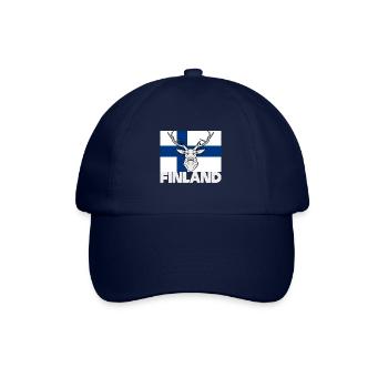 Helsinki Finland Souvenir Reindeer Gift - Baseball Cap - blue/blue - Front