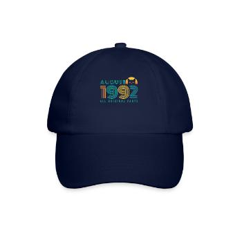 Né en Août 1992 Vintage cadeau - Casquette classique - bleu/bleu - Devant