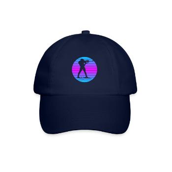 Skifahrer Vintage Wintersport Biathlon Retro Ski - Baseballkappe - Blau/Blau - Vorne