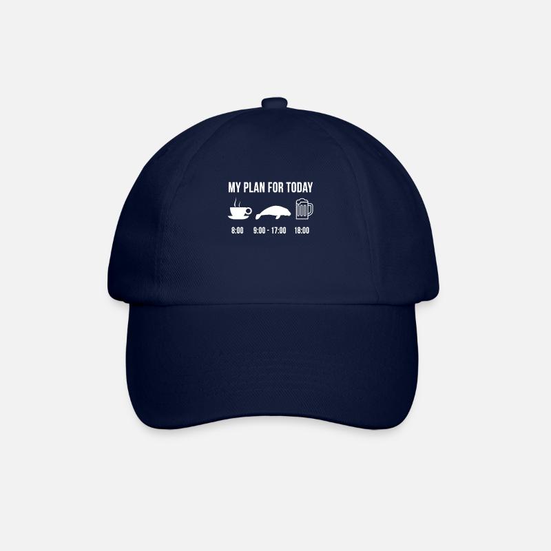 Lustig Manatee Süßes Tier Zoo Wildnis My Plan For - Baseballkappe - Blau/Blau