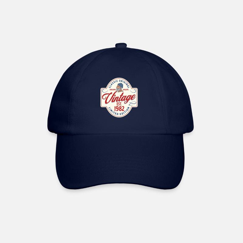 1982 geboren Geburtstagsgeschenk Vintage 1982 - Baseballkappe - Blau/Blau