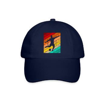Vintage Retro Fussball Fussballspieler Fussballer - Baseballkappe - Blau/Blau - Vorne