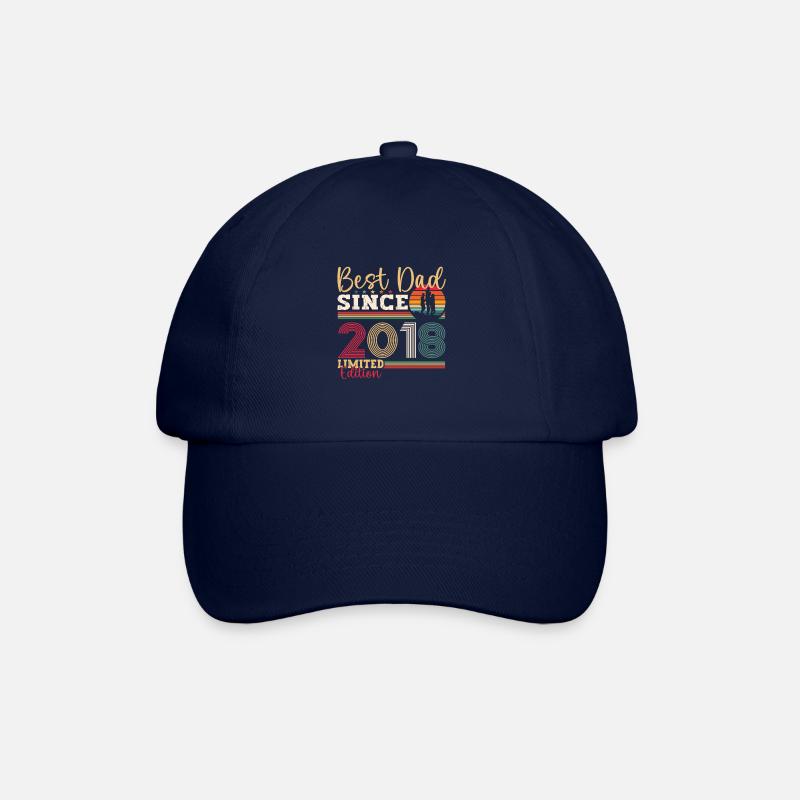 Herren Bester Papa Seit 2018 Vatertag Geschenk Fun - Baseballkappe - Blau/Blau