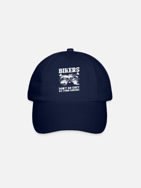 Bikers Don't Go Grey We Turn Chrome Biker Dad - Baseballkappe - Blau/Blau
