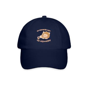 Schnurren Löwe Lustiger Spruch Schlafen Geschenk - Baseballkappe - Blau/Blau - Vorne
