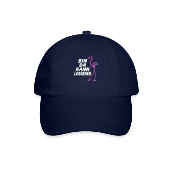 Bin da kann losgehen cooler & niedlicher Flamingo - Baseballkappe - Blau/Blau - Vorne