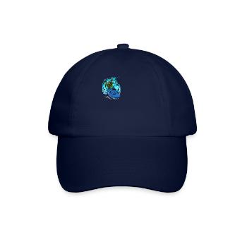 Hai schwimmt mit Schildkröte und Krabbe - Baseballkappe - Blau/Blau - Vorne