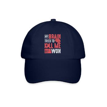 Mein Gehirn versuchte, mich zu töten, ich gewann Schlaganfall Survivor - Baseballkappe - Blau/Blau - Vorne