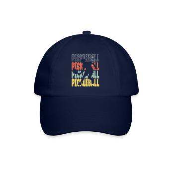 Cool Retro Text Silhouette Pickleball - Baseball Cap - blue/blue - Front