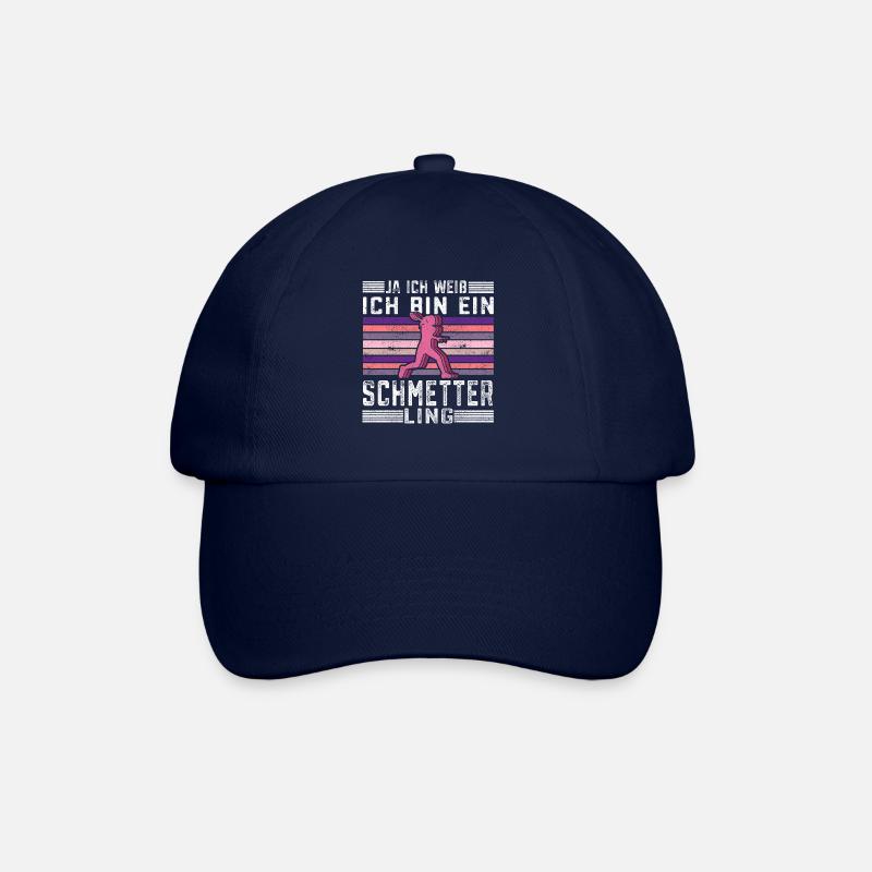 Ich bin ein Schmetter Ling Squashspieler Geschenk - Baseballkappe - Blau/Blau