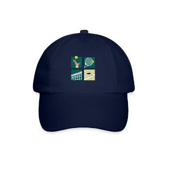 Tennisspieler Geschenk Comic Tennis Turnier Pokal - Baseballkappe - Blau/Blau - Vorne