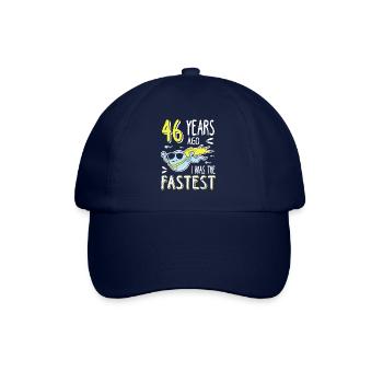 46 Years Ago I Was The Fastest 46. Geburtstag - Baseballkappe - Blau/Blau - Vorne