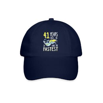41 Years Ago I Was The Fastest 41. Geburtstag - Baseballkappe - Blau/Blau - Vorne